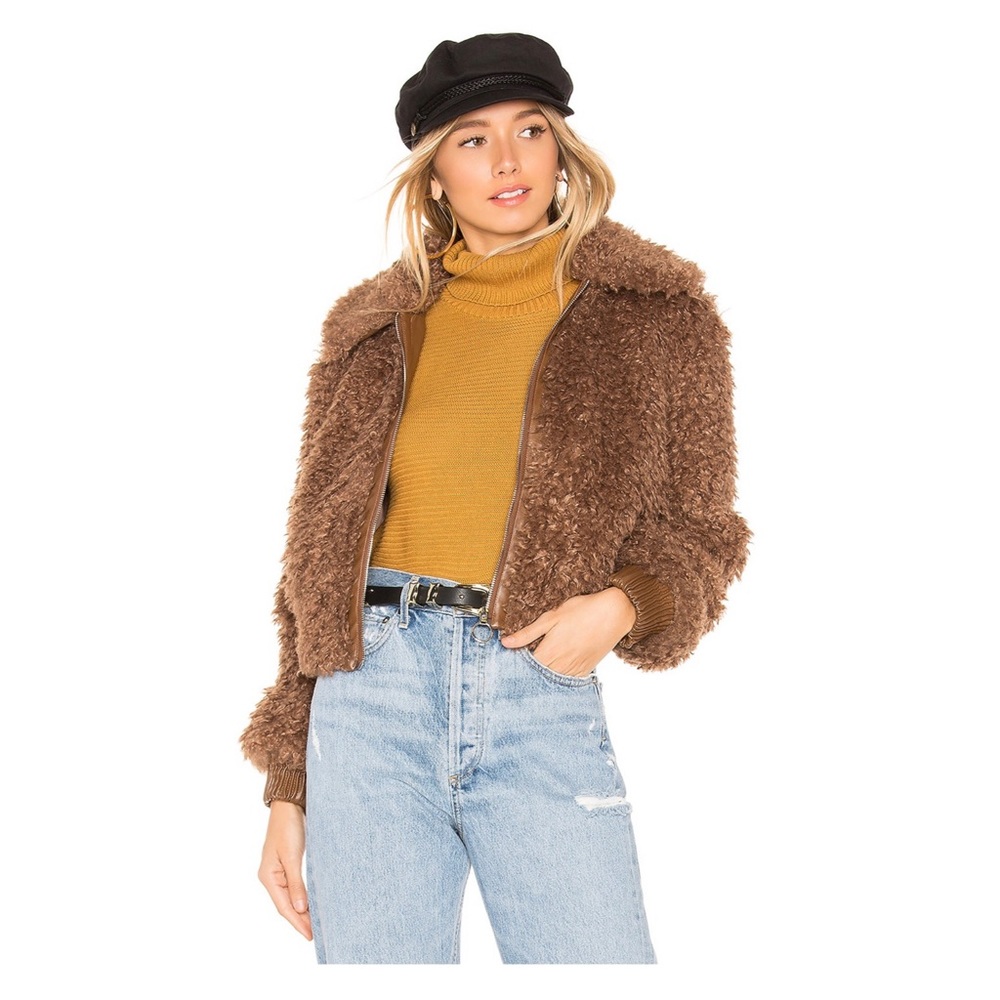 ASTR The Label Phoenix Jacket in color Mocha sold at Revolve